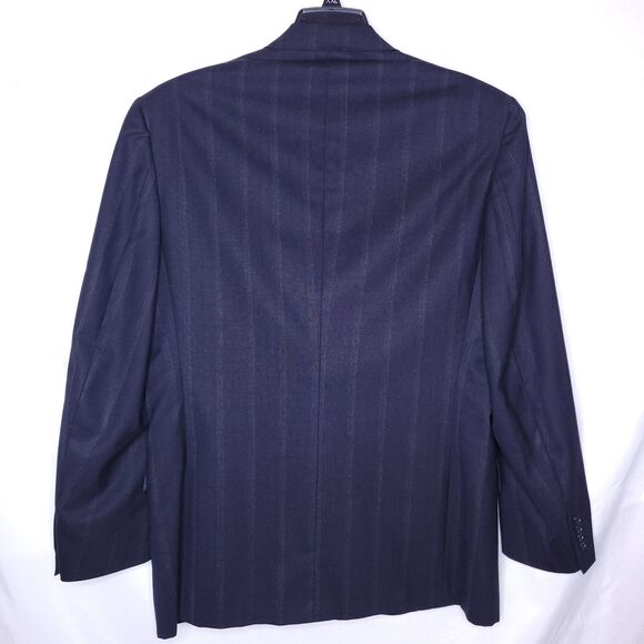 Christian Dior Wool Blazer Mens 42L Navy Striped - Picture 6 of 13